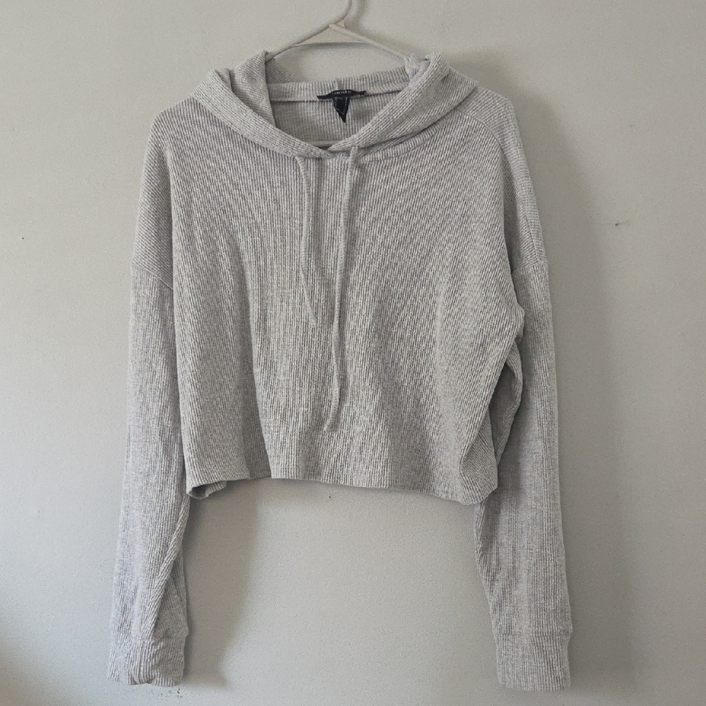 2/$15. Cropped Waffle Hoodie (S)